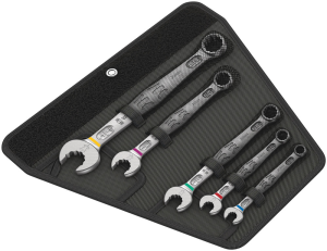 Open-end ratchet wrench kit, 5 pieces with bag, 5/16", 3/8", 1/2", 9/16", 3/4", 15°, 300 mm, 604 g, Chrome molybdenum steel, 05020240001