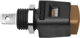 Quick pressure clamp, brown, 30 VAC/60 VDC, 16 A, faston plug, nickel-plated, ESD 498 / BR