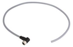 Sensor actuator cable, M8-cable socket, angled to open end, 4 pole, 2 m, PVC, gray, 21348300481020