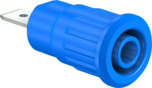 4 mm socket, flat plug connection, mounting Ø 12.2 mm, CAT III, CAT IV, blue, 49.7073-23