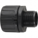 Straight hose fitting, PG13.5, 18 mm, polyamide, IP66, black, (L) 40 mm