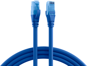 Patch cable, RJ45 plug, straight to RJ45 plug, straight, Cat 6A, U/UTP, LSZH, 0.25 m, blue