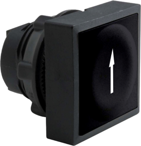 Pushbutton, groping, waistband square, black, front ring black, mounting Ø 22 mm, ZB5CA2912