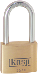 Padlock, high shackle, level 5, shackle (H) 40 mm, brass, (B) 40 mm, K12540L40