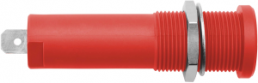 4 mm socket, flat plug connection, mounting Ø 12.2 mm, CAT IV, red, HSEB 3125 L NI / RT