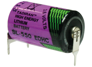 Lithium-Battery, 3.6 V, 1/2R6, 1/2 AA, round cell, Solder pin