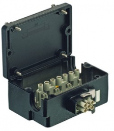 Socket contact insert, 6 pole, equipped, IDC connection, with PE contact, 09120084901