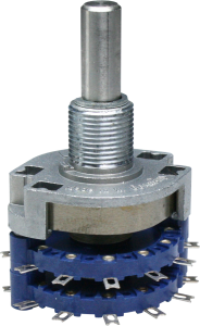 Step rotary switches, 2 pole, 11 stage, 60°, interrupting, 500 mA, 200 V, 48432 64005