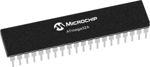 AVR microcontroller, 8 bit, 16 MHz, DIP-40, ATMEGA32A-PU