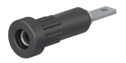 2 mm panel socket, flat plug connection, mounting Ø 4.9 mm, gray, 23.1021-28