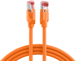 Patch cable, RJ45 plug, straight to RJ45 plug, straight, Cat 6A, S/FTP, LSZH, 2 m, orange