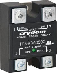 Solid state relay, 4-32 VDC, momentary switching, 48-660 VAC, 25 A, PCB mounting, H16WD6025-10