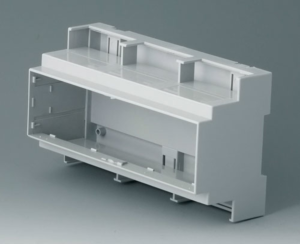 Polycarbonate DIN rail enclosure, (L x W x H) 58 x 160 x 90 mm, light gray, B6706104