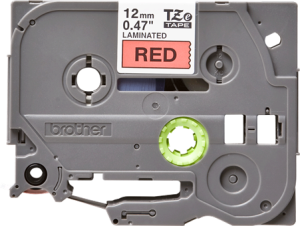 Labelling tape cartridge, 12 mm, tape red, font black, 8 m, TZE-431