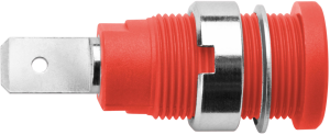 4 mm socket, flat plug connection, mounting Ø 12.2 mm, CAT III, red, SEB 6452 NI / RT