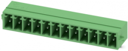 Pin header, 12 pole, pitch 3.5 mm, angled, green, 1731772