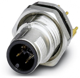 Plug, M12, 4 pole, solder pins, SPEEDCON locking, straight, 1558535