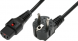 Power cord, Europe, Plug Type E + F, angled on C13-connector, straight, H05VV-F3G1.0mm², black, 5 m