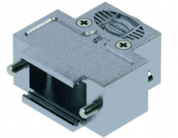 D-Sub connector housing, size: 1 (DE), straight 180°, cable Ø 1.5 to 7.5 mm, thermoplastic, shielded, silver, 09670090483160