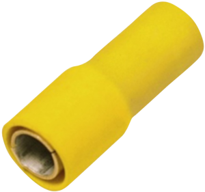 Round plug, Ø 5 mm, L 25.1 mm, insulated, straight, yellow, 4.0-6.0 mm², AWG 12-10, 1492010000