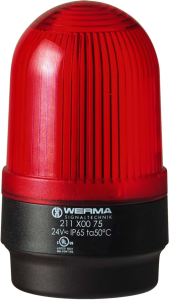LED permanent light, Ø 58 mm, red, 230 VAC, IP65