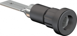 4 mm socket, flat plug connection, mounting Ø 6.8 mm, black, 23.1015-21