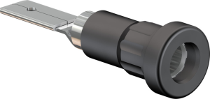 4 mm socket, flat plug connection, mounting Ø 6.8 mm, gray, 23.1015-28