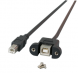 USB 2.0 Cable for front panel mounting, USB plug type B to USB panel jack type B, 0.5 m, black