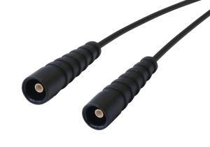 Coaxial Cable, SMB plug (straight) to SMB plug (straight), 50 Ω, RG-174/U, grommet black, 2 m