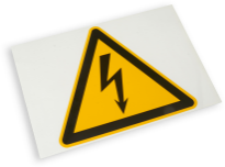 Warning sign, symbol: lightning, PVC, 1-1768020-7