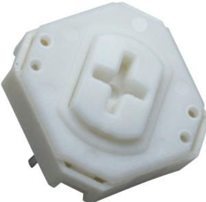 Short-stroke pushbutton, 1 Form A (N/O), 250 mA/35 V AC/DC, unlit , actuator (white, L 1.4 mm), 2.9 N, THT