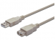 USB 2.0 Extension cable, USB plug type A to USB jack type A, 5 m, beige