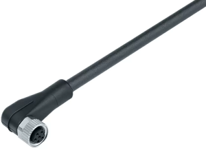 Sensor actuator cable, M8-cable socket, angled to open end, 6 pole, 2 m, PUR, black, 1.5 A, 77 3408 0000 50006 0200