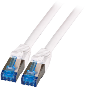 Patch cable highly flexible, RJ45 plug, straight to RJ45 plug, straight, Cat 6A, S/FTP, LSZH, 0.5 m, white