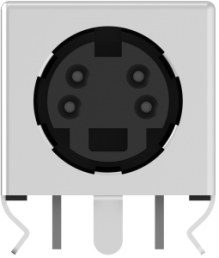 Panel socket, 4 pole, solder connection, angled, 5749181-1