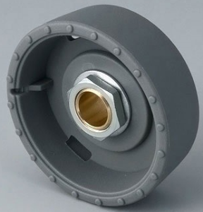 Rotary knob, 6.35 mm, PA 6, gray, Ø 33 mm, H 14 mm, B8133638