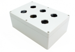 Polycarbonate push button enclosure, (L x W x H) 240 x 160 x 90 mm, light gray (RAL 7035), IP66, 1554PB6A
