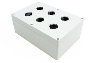 Polycarbonate push button enclosure, (L x W x H) 240 x 160 x 90 mm, light gray (RAL 7035), IP66, 1554PB6A