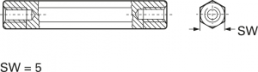 Hexagon spacer bolt, Internal/Internal Thread, M2.5/M2.5, 20 mm, polyamide