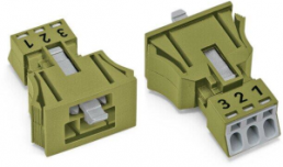 Plug, 3 pole, snap-in, push-in, 0.25-1.5 mm², green, 890-773/071-000