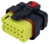 Socket, unequipped, 12 pole, straight, 2 rows, yellow, 776533-3