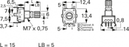 Incremental encoder, 5 V, impulses 18, PEC11R-4115K-S0018