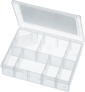 Storage box, transparent, (L x W) 13.6 x 10 mm, BOX BLS / S / 13.5 X 10 / 6T