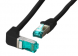 Patch cable, RJ45 plug, angled to RJ45 plug, straight, Cat 6A, S/FTP, LSZH, 3 m, black
