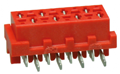Socket connector, 4 pole, pitch 1.27 mm, straight, red, 7-188275-4