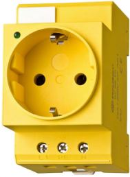 Control cabinet outlet, yellow, 16 A/250 V, Germany, IP20, 07.98.00