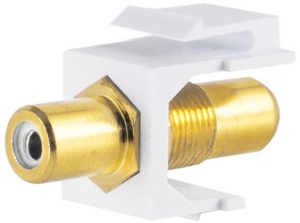 Cinch keystone connector, white, BS08-10065