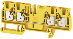 Through terminal block, push-in connection, 0.5-4.0 mm², 4 pole, 32 A, 8 kV, yellow, 2051550000