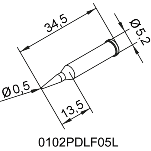 0102PDLF05L/10 Ersa Soldering tips, desoldering tips and hot air nozzles Image 2