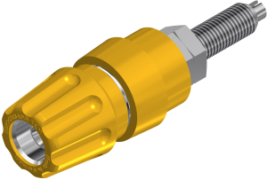 Pole terminal, 4 mm, yellow, 30 VAC/60 VDC, 63 A, solder connection, nickel-plated, PKNI 20 B GE